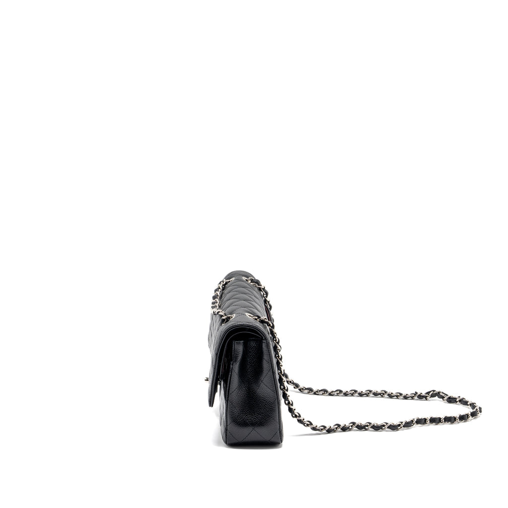 CHANEL MEDIUM CLASSIC DOUBLE FLAP BAG CAVIAR BLACK SHW