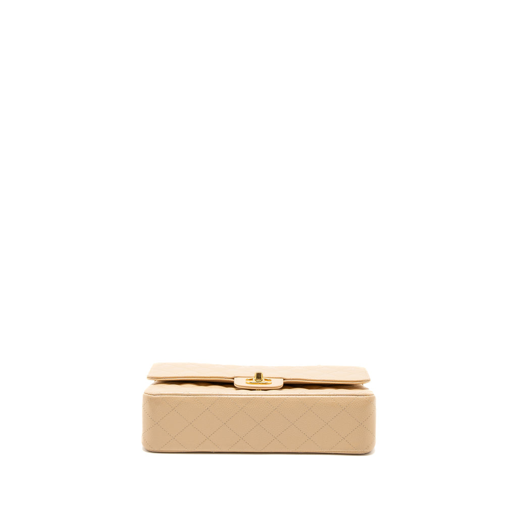 CHANEL MEDIUM CLASSIC DOUBLE FLAP BAG CAVIAR BEIGE GHW