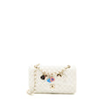 CHANEL QUILTED FLAP BAG WITH HEART CHARM LAMBSKIN WHITE LGHW