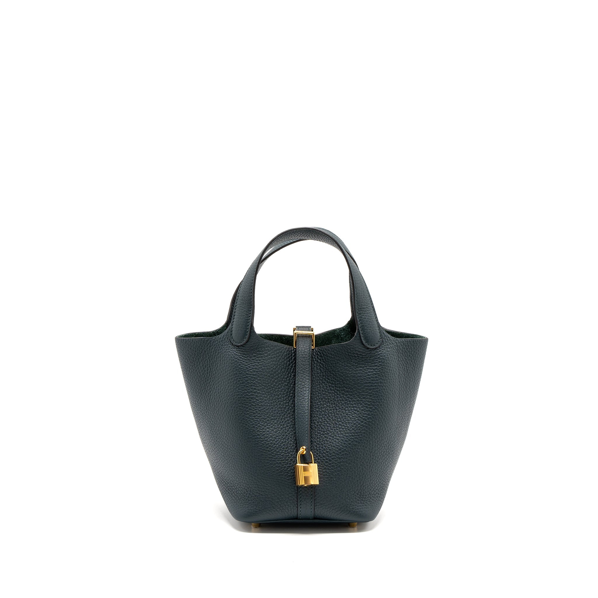HERMES PICOTIN 18 LOCK BAG CLEMENCE VERT CYPRES GHW