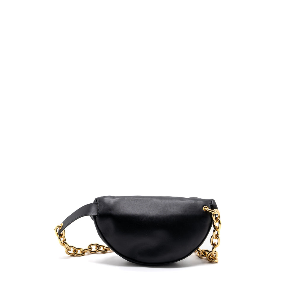 BOTTEGA VENETA THE MINI POUCH BELT BAG CALFSKIN BLACK GHW