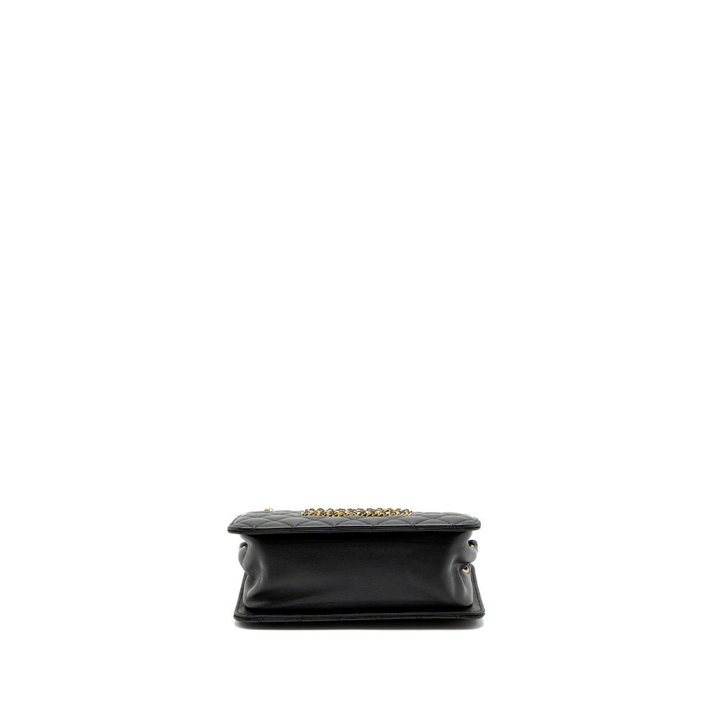 CHANEL GIANT CC LOGO MINI TOTE BAG LAMBSKIN BLACK GHW