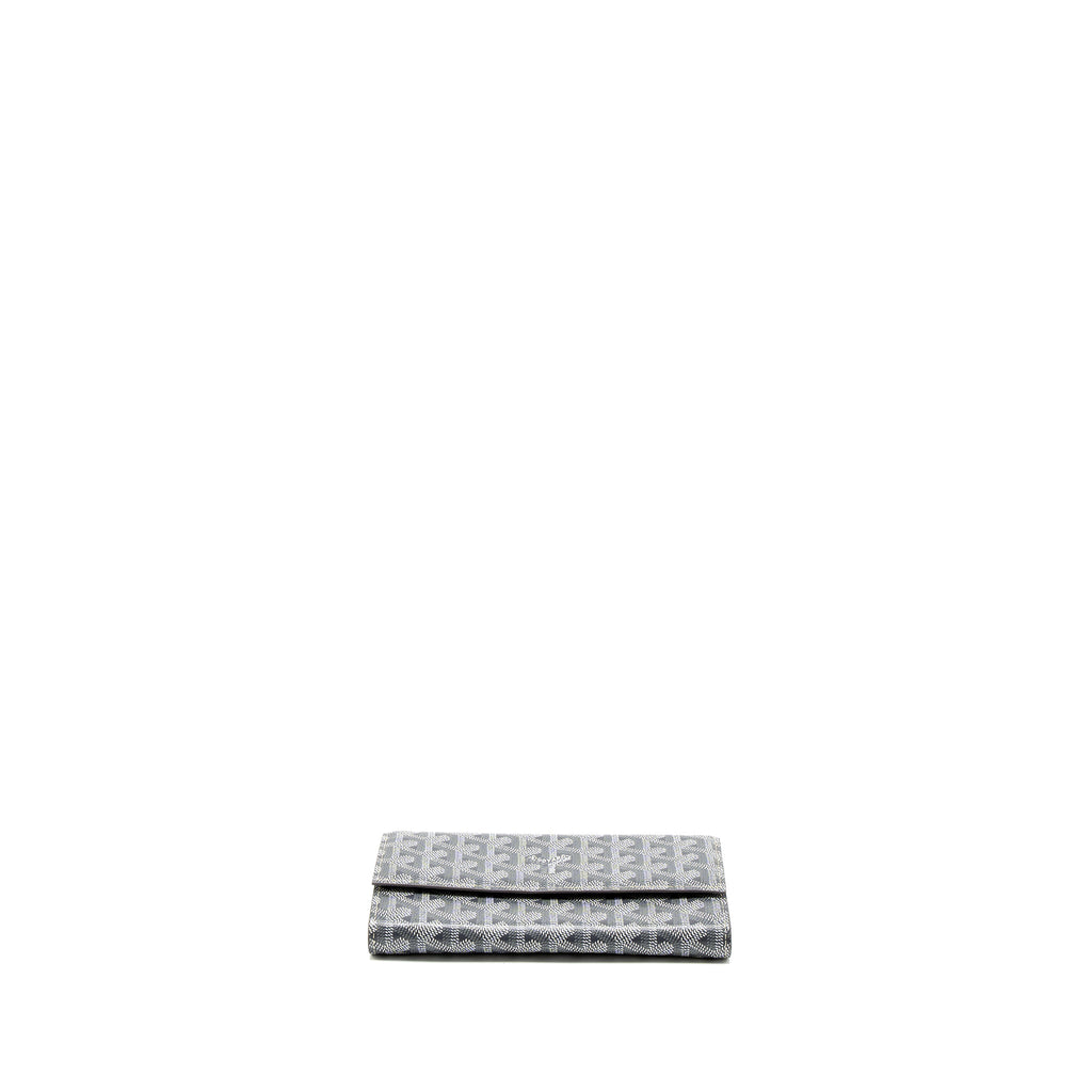 GOYARD VARENNE CONTINENTAL WALLET GOYARDINE CANVAS/CALFSKIN GREY SHW