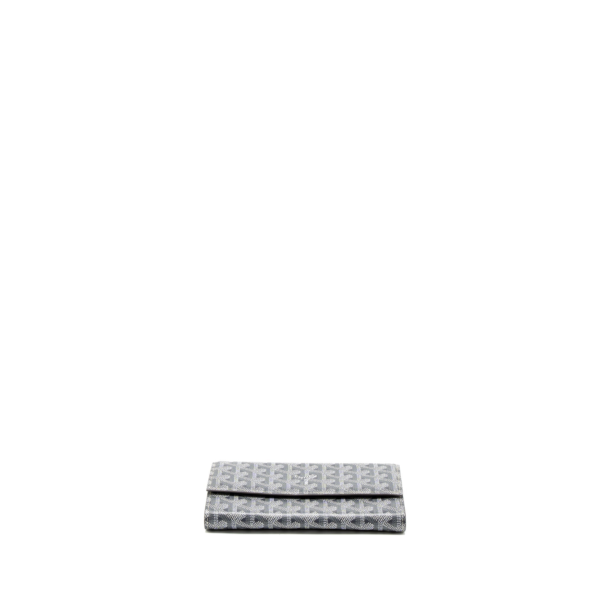 GOYARD VARENNE CONTINENTAL WALLET GOYARDINE CANVAS/CALFSKIN GREY SHW