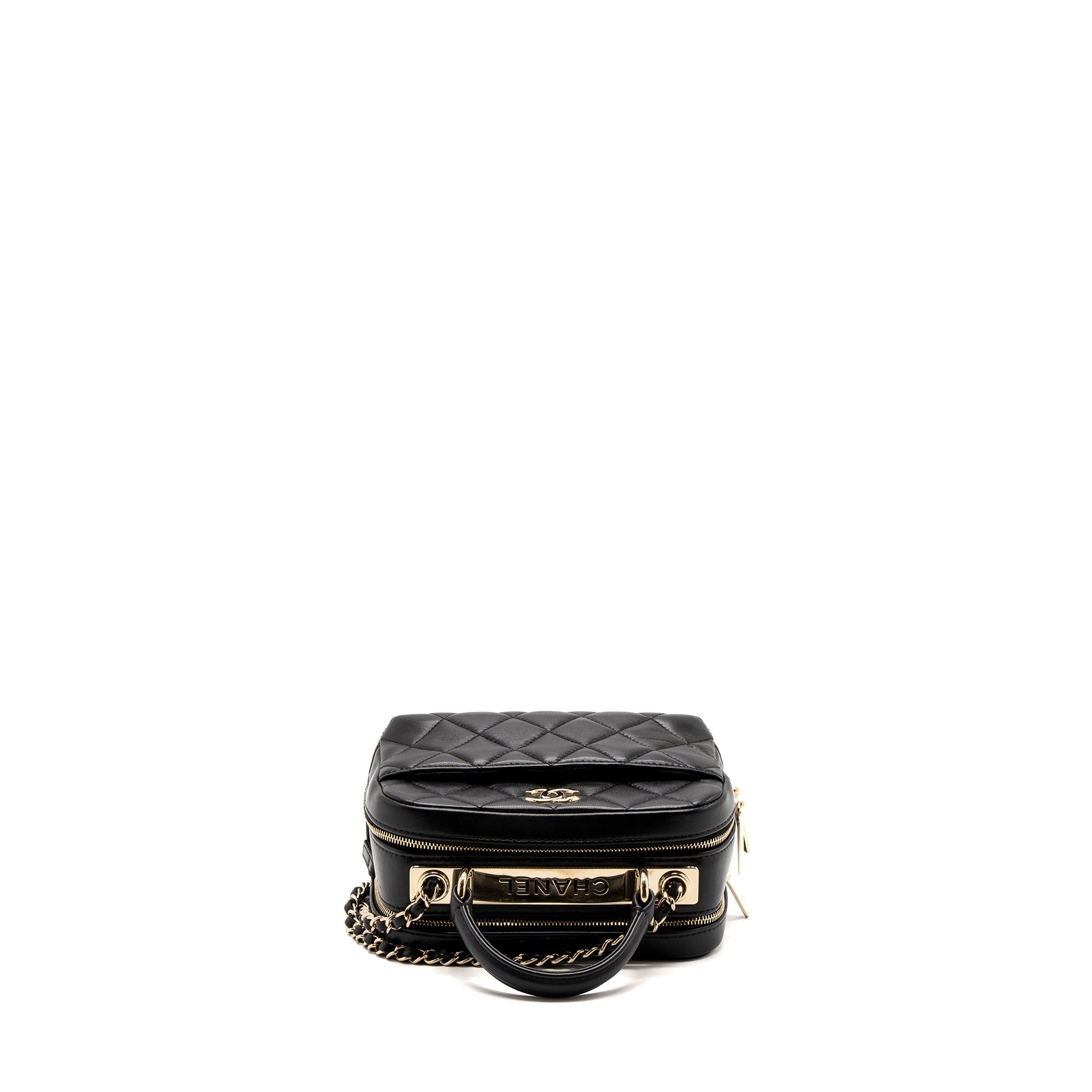 CHANEL TRENDY CC TOP HANDLE VANITY BAG LAMBSKIN BLACK GHW