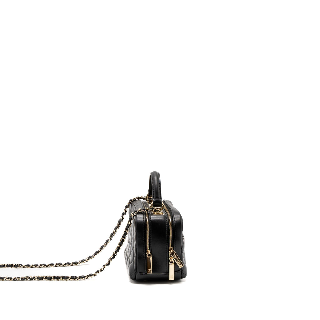 CHANEL TRENDY CC TOP HANDLE VANITY BAG LAMBSKIN BLACK GHW