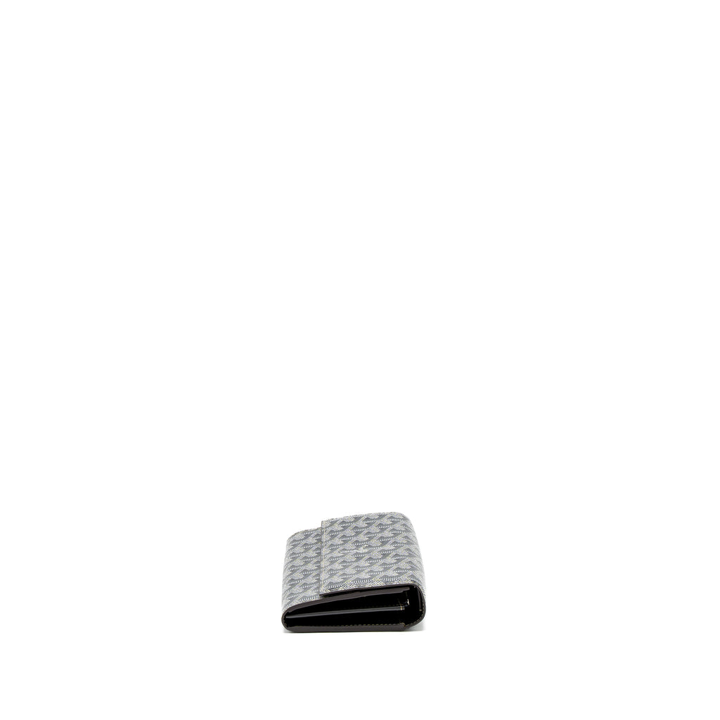 GOYARD VARENNE CONTINENTAL WALLET GOYARDINE CANVAS/CALFSKIN GREY SHW