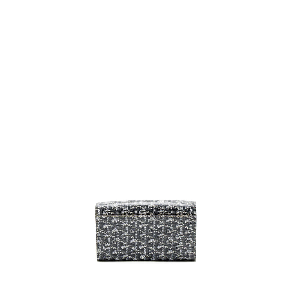 GOYARD VARENNE CONTINENTAL WALLET GOYARDINE CANVAS/CALFSKIN GREY SHW