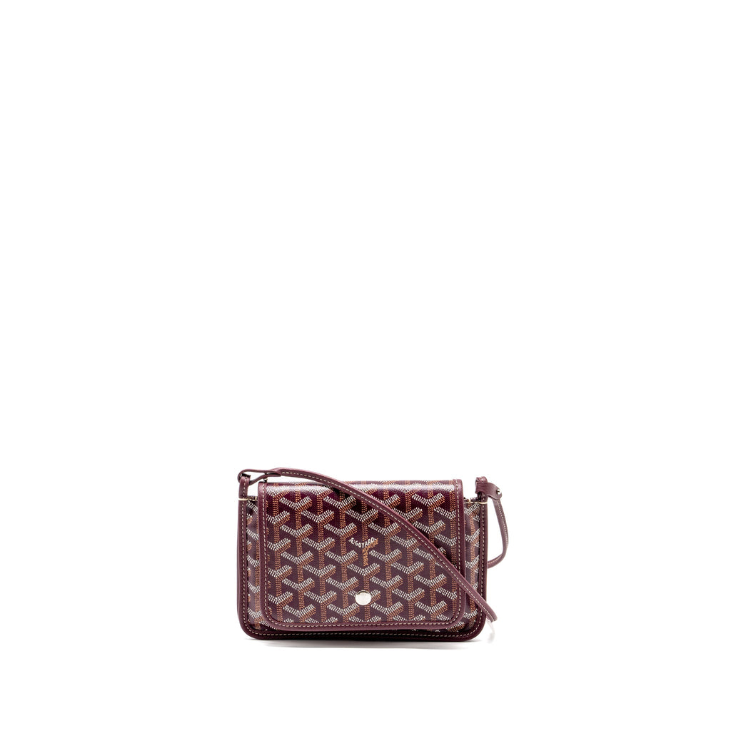GOYARD PLUMET WALLET CLUTCH GOYARDINE CANVAS/LEATHER BURGUNDY SHW
