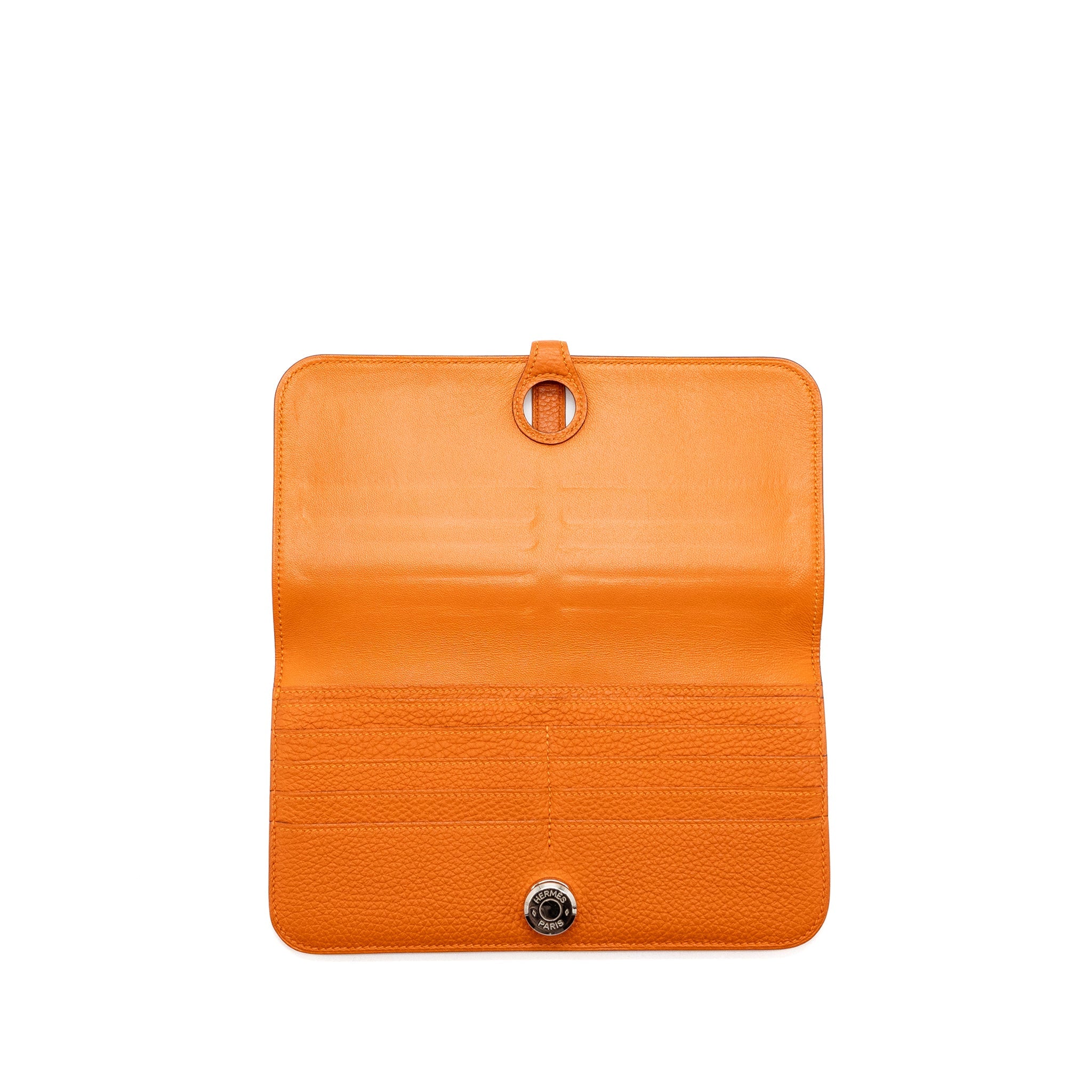 HERMES DOGON LONG WALLET CLEMENCE ORANGE SHW