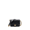 CHANEL TWIST YOUR BUTTON QUILTED FLAP BAG CAVIAR BLACK GHW (MICROCHIP)