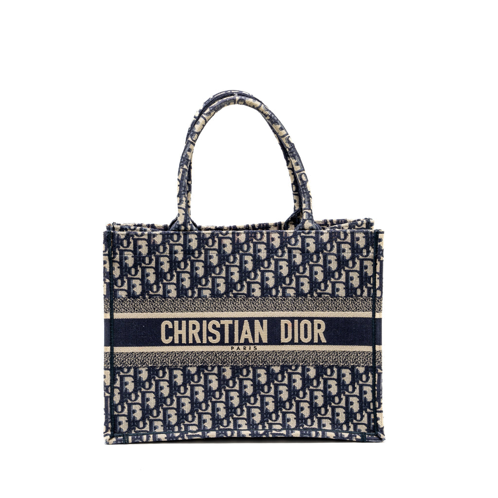DIOR MEDIUM BOOK TOTE DIOR OBLIQUE EMBROIDERY BLUE