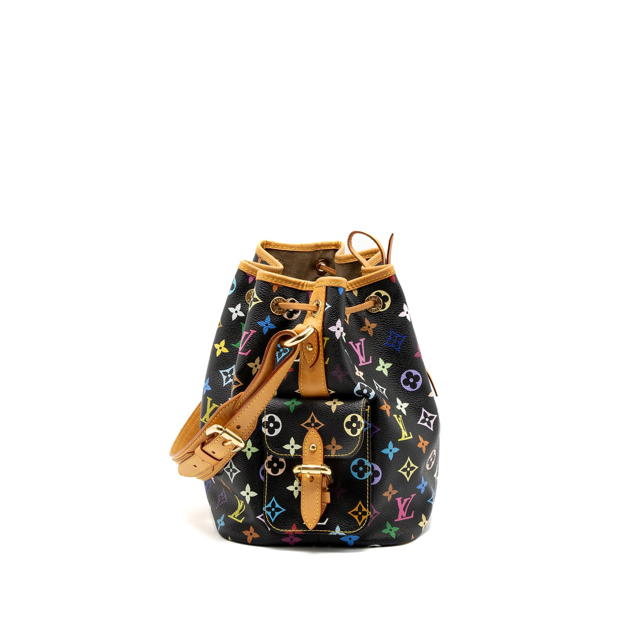 LOUIS VUITTON PETIT NOE MONOGRAM CANVAS BLACK/MULTICOLOUR GHW