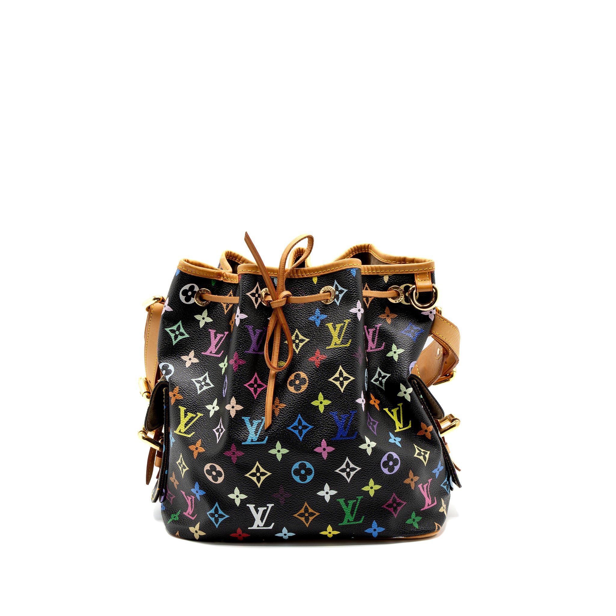 LOUIS VUITTON PETIT NOE MONOGRAM CANVAS BLACK/MULTICOLOUR GHW