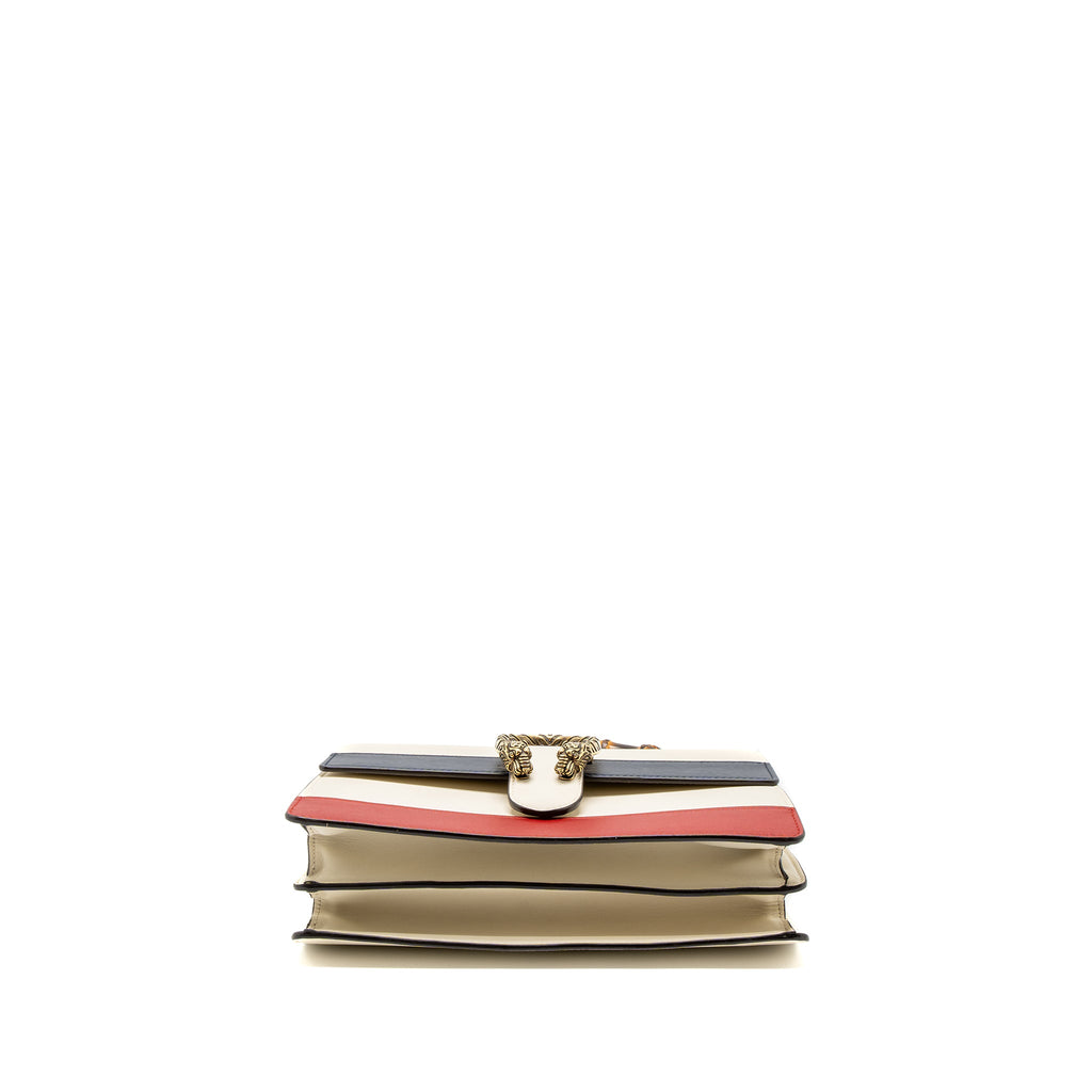 GUCCI BAMBOO TOP HANDLE DIONYSUS FLAP BAG CALFSKIN WHITE/MULTICOLOUR GHW