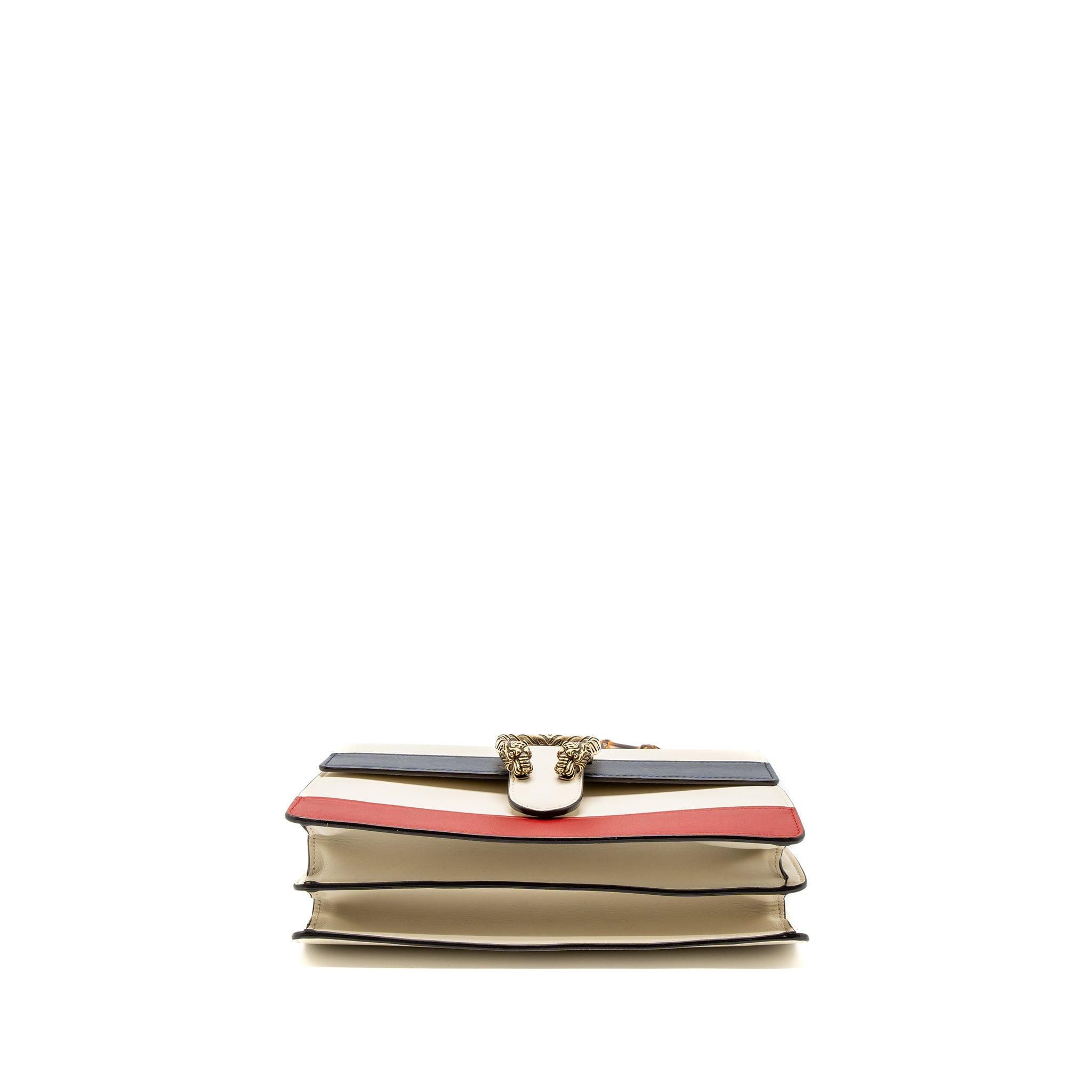 GUCCI BAMBOO TOP HANDLE DIONYSUS FLAP BAG CALFSKIN WHITE/MULTICOLOUR GHW