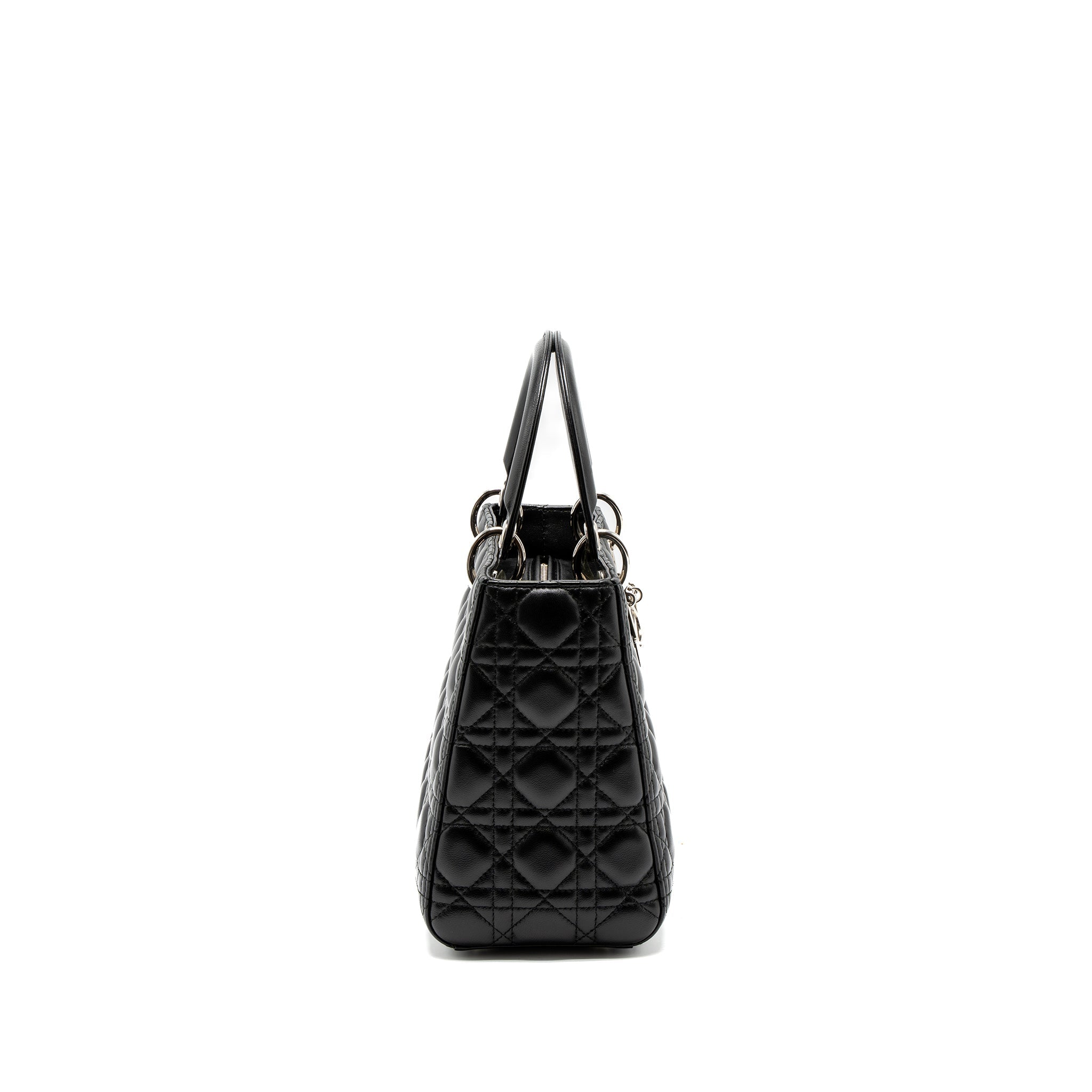 DIOR MEDIUM LADY DIOR LAMBSKIN BLACK SHW