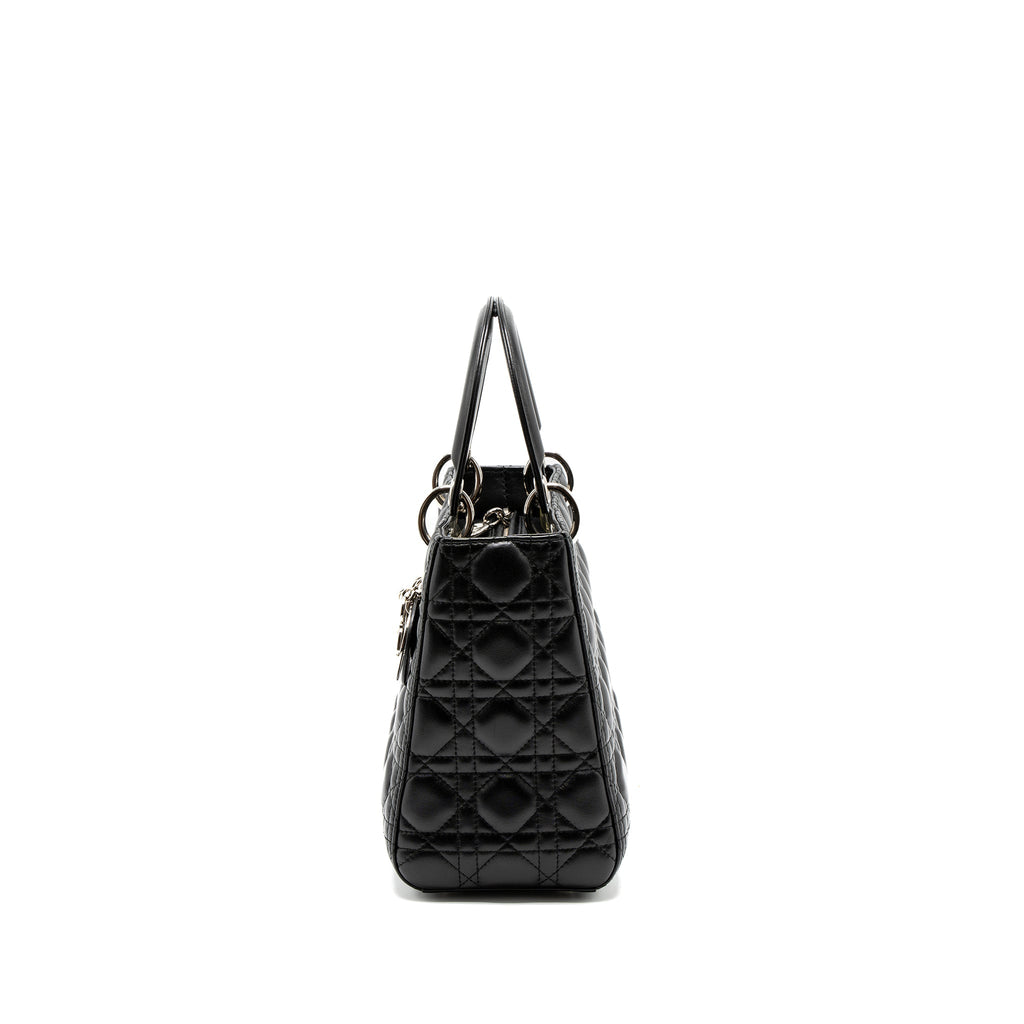 DIOR MEDIUM LADY DIOR LAMBSKIN BLACK SHW
