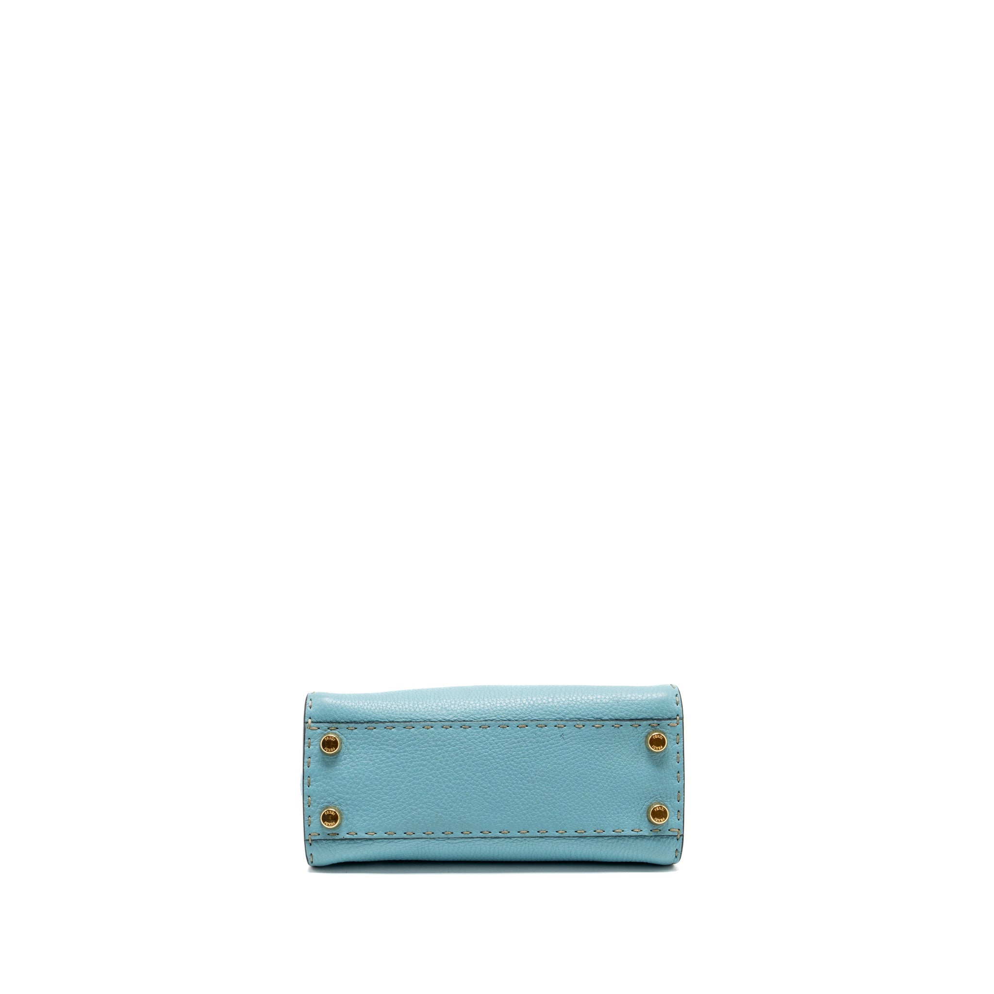 FENDI MINI PEEKABOO BAG CALFSKIN BLUE GHW
