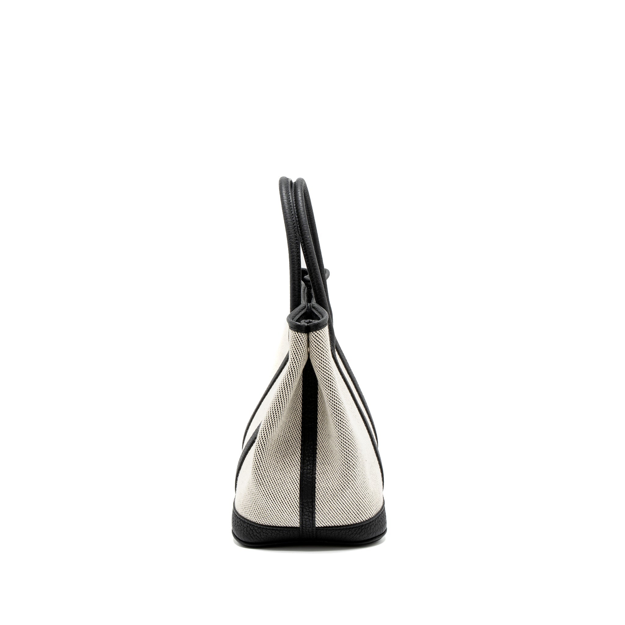 HERMES GARDEN PARTY 30 CANVAS/NEGONDA ECRU/BLACK SHW