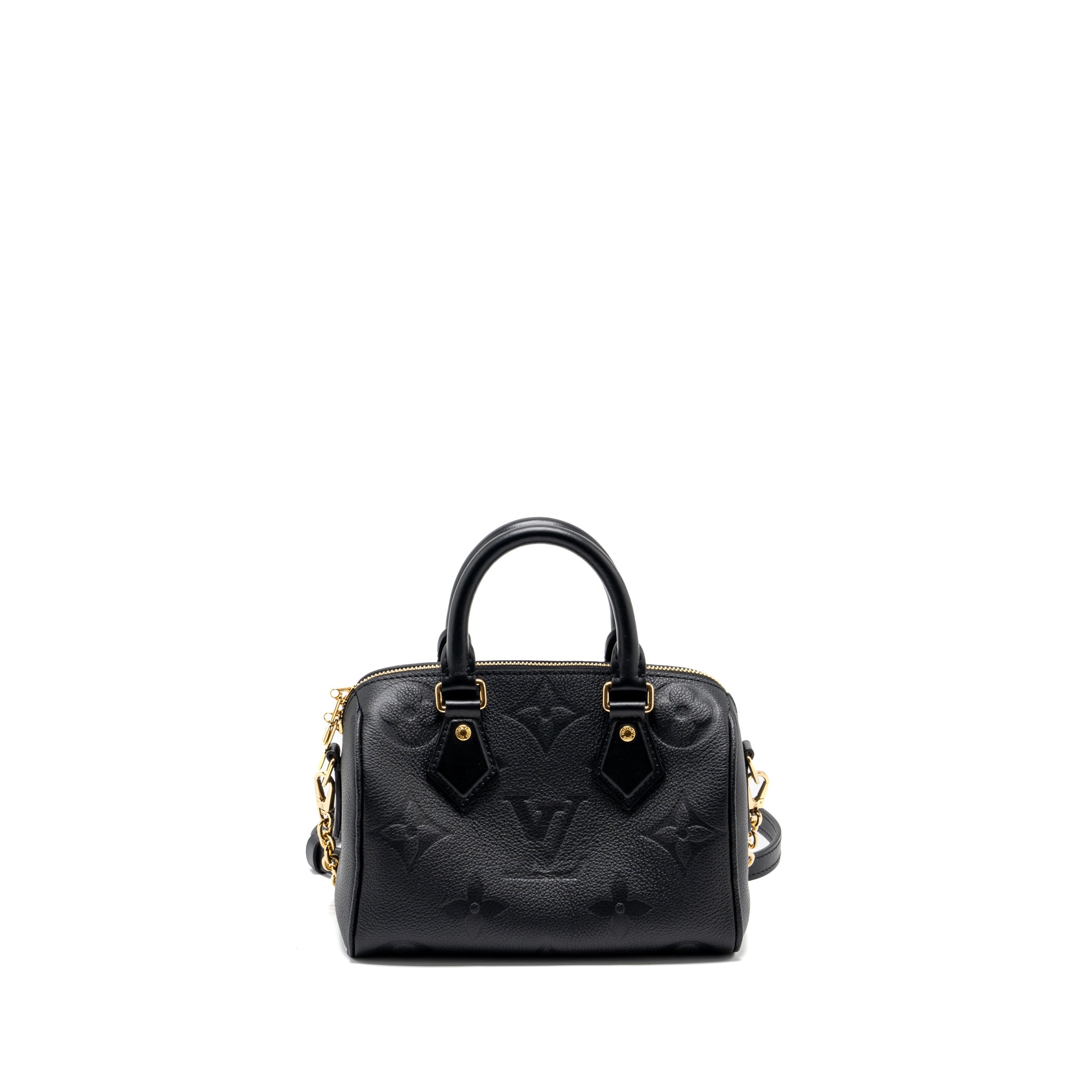 LOUIS VUITTON SPEEDY 20 BANDOULIERE MONOGRAM EMPREINTE BLACK GHW