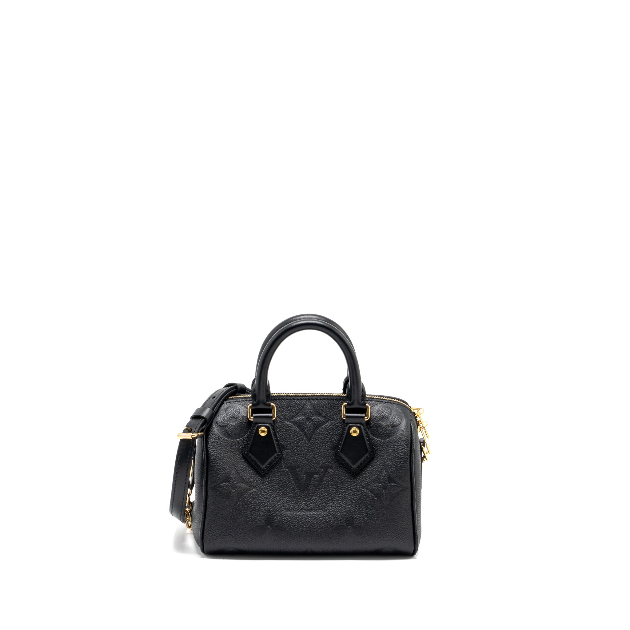 LOUIS VUITTON SPEEDY 20 BANDOULIERE MONOGRAM EMPREINTE BLACK GHW