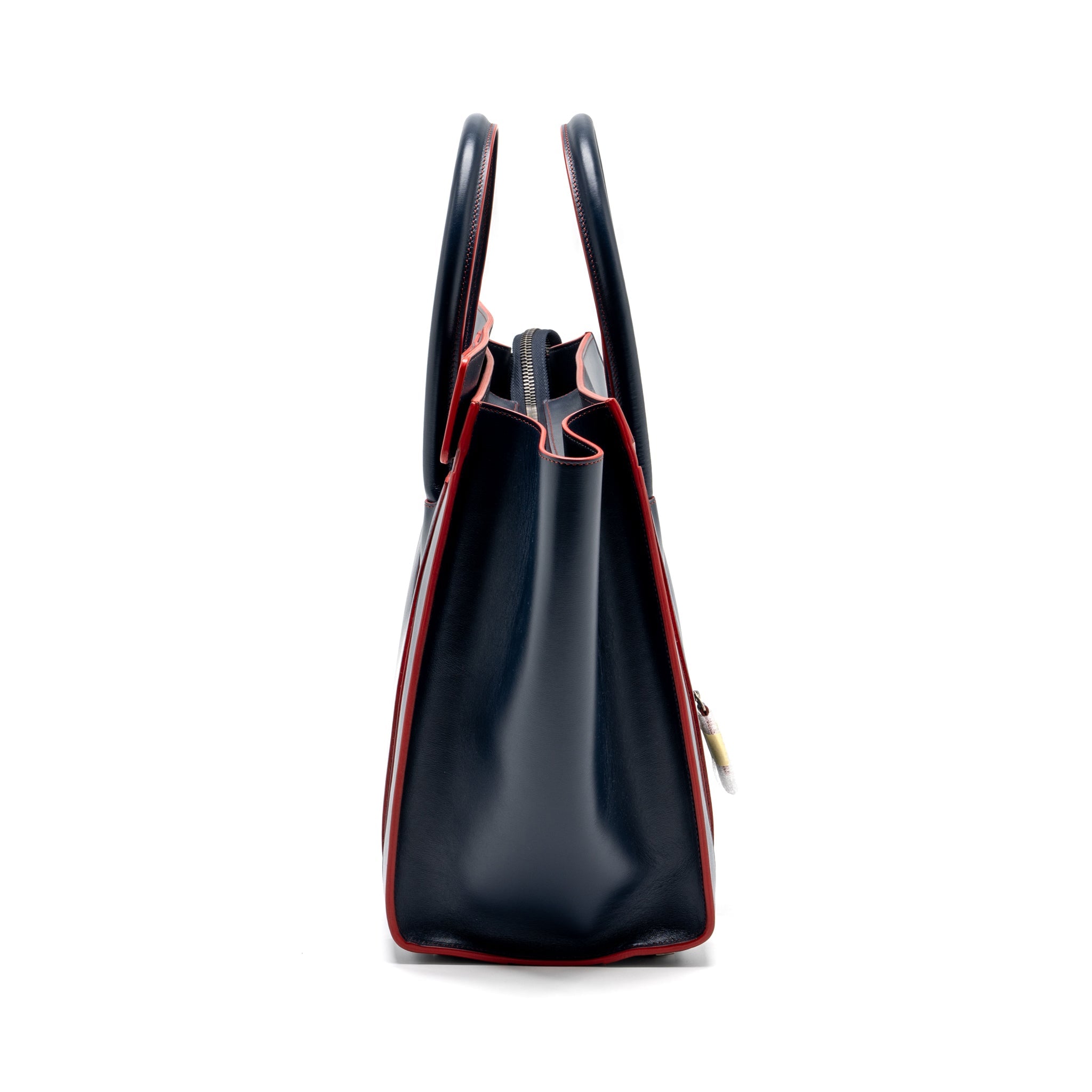 CELINE LUGGAGE TOTE BAG CALFSKIN BLUE/RED SHW