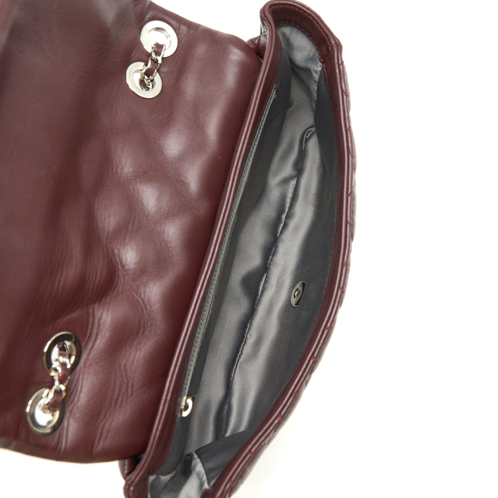 CHANEL COCO RAIN FLAP BAG LAMBSKIN BURGUNDY SHW