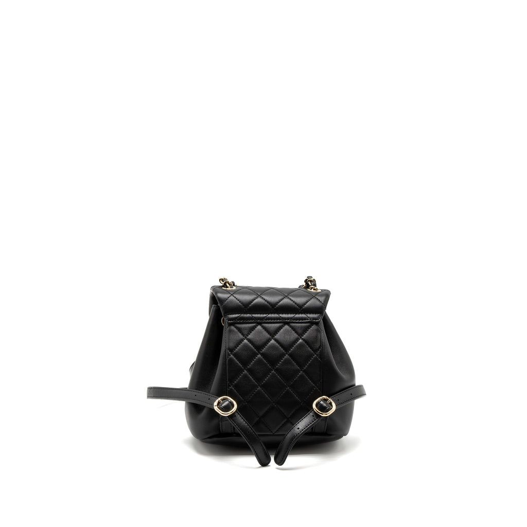 CHANEL MINI DUMA BACKPACK LAMBSKIN BLACK LGHW (MICROCHIP)
