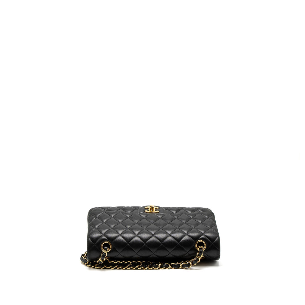 CHANEL MEDIUM CLASSIC FLAP BAG LAMBSKIN BLACK GHW