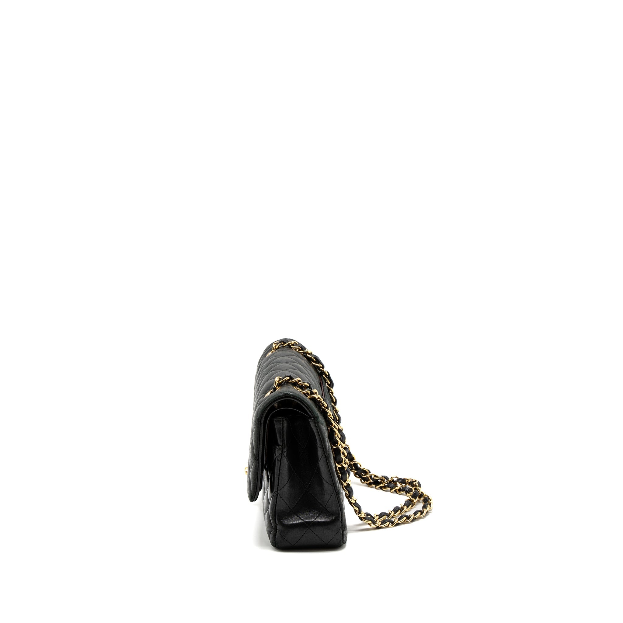 CHANEL MEDIUM CLASSIC FLAP BAG LAMBSKIN BLACK GHW