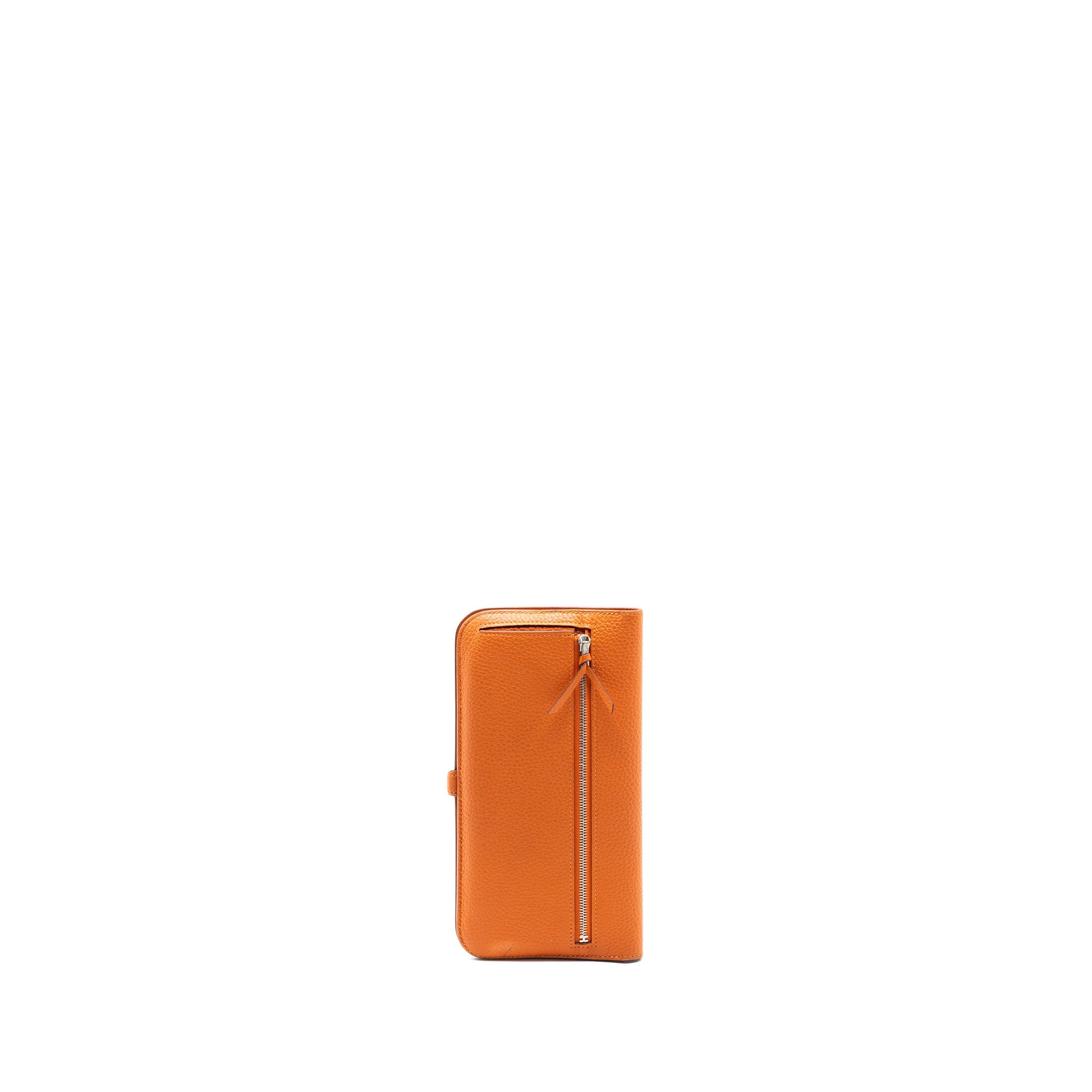 HERMES DOGON LONG WALLET CLEMENCE ORANGE SHW