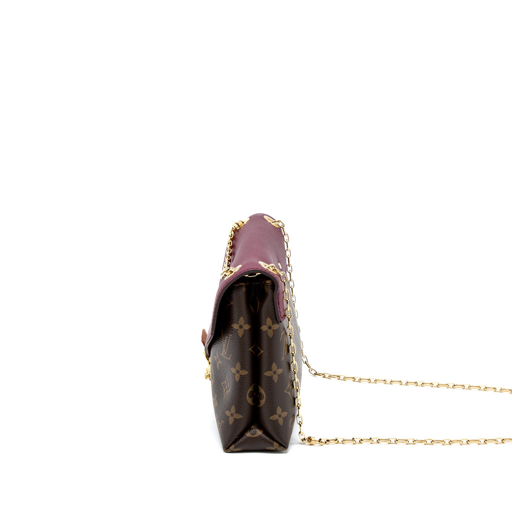 LOUIS VUITTON PALLAS CHAIN BAG MONOGRAM CANVAS/AURORE GHW