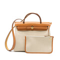 HERMES HERBAG 31 ZIP BAG TOILE MILITARIES/VACHE HUNTER BETON/NATURE GHW