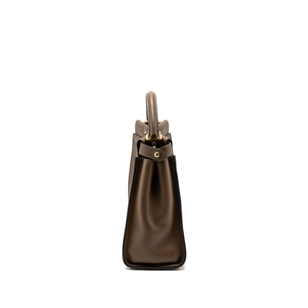 FENDI MEDIUM PEEKABOO BAG CALFSKIN TOBACO GHW