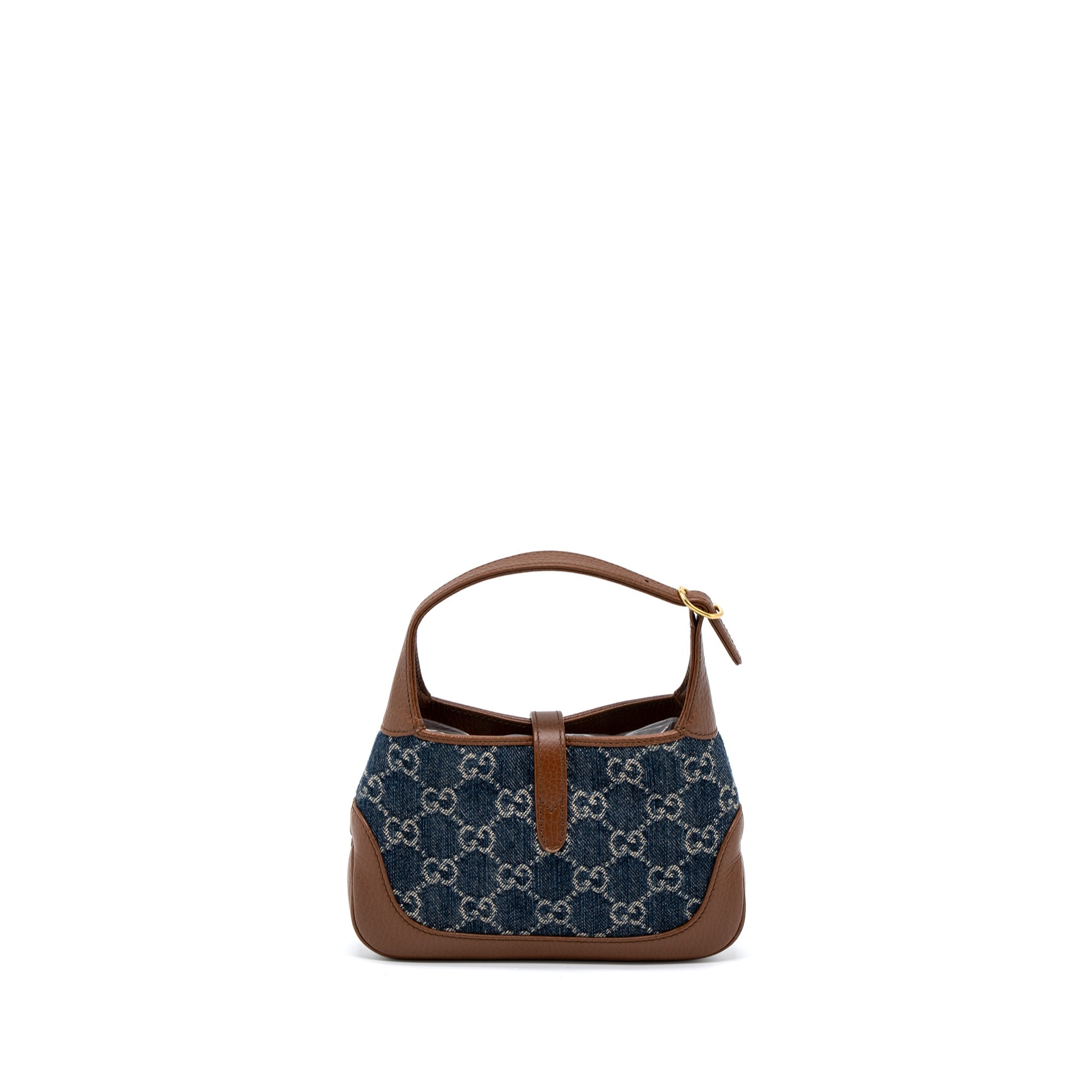 GUCCI MINI 1961 JACKIE BAG DENIM BLUE/BROWN GHW