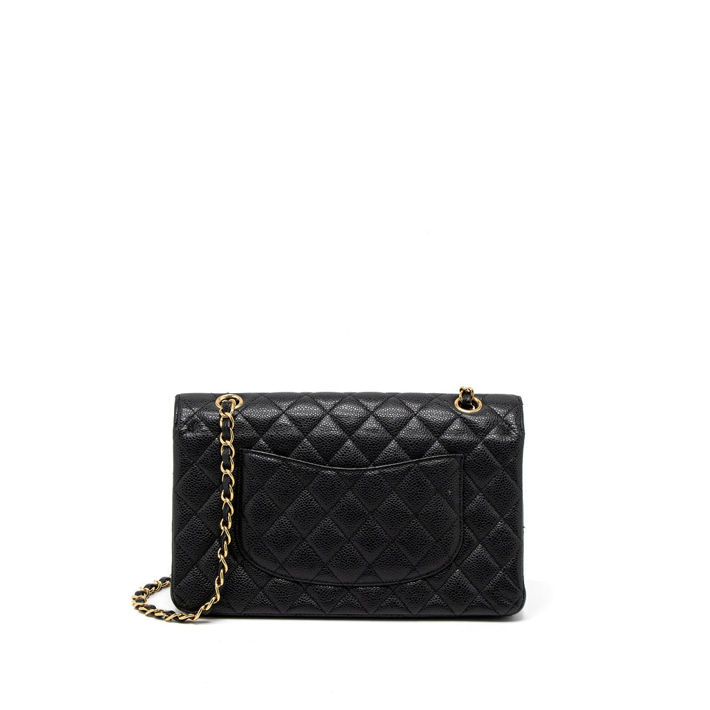 CHANEL MEDIUM CLASSIC DOUBLE FLAP BAG CAVIAR BLACK GHW