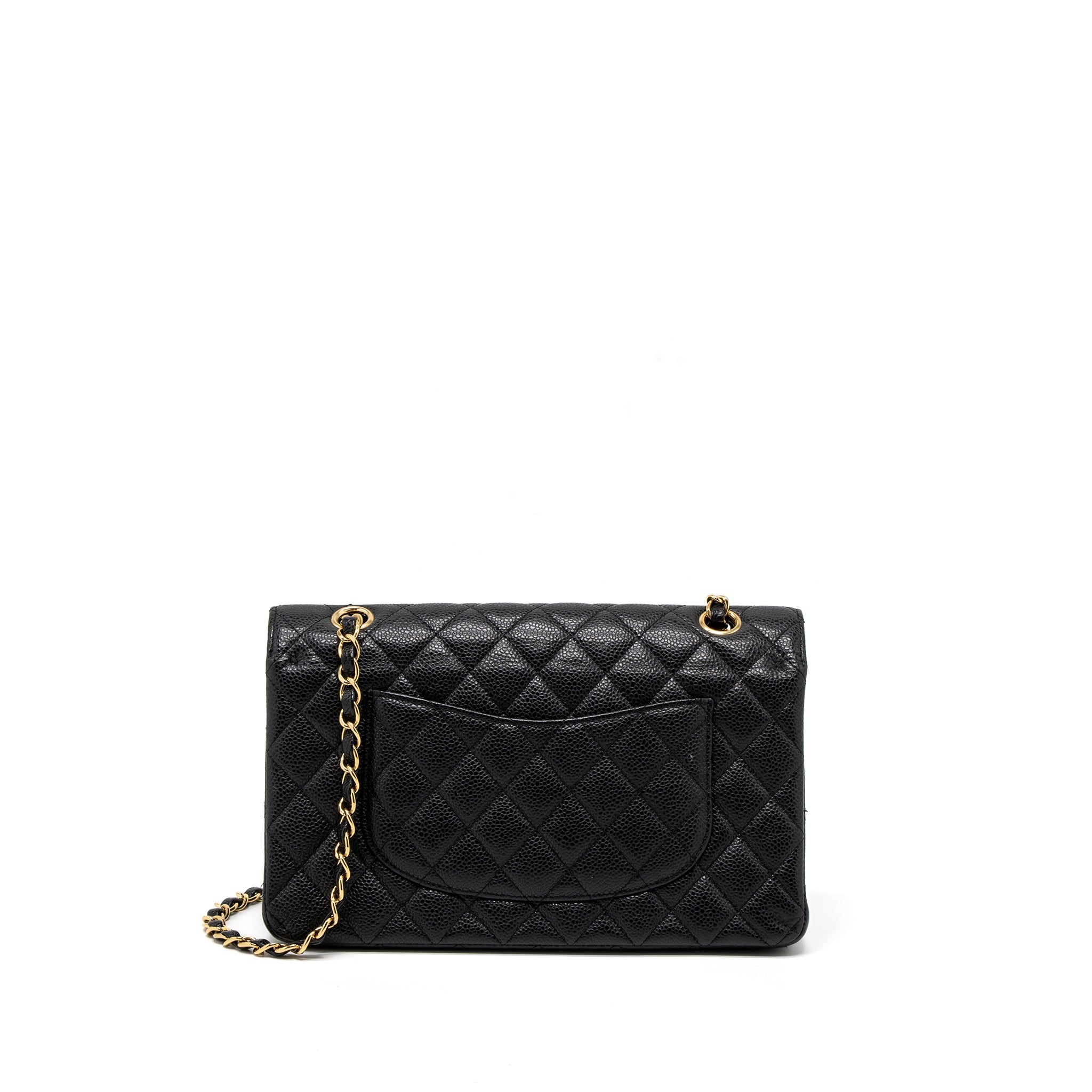 CHANEL MEDIUM CLASSIC DOUBLE FLAP BAG CAVIAR BLACK GHW