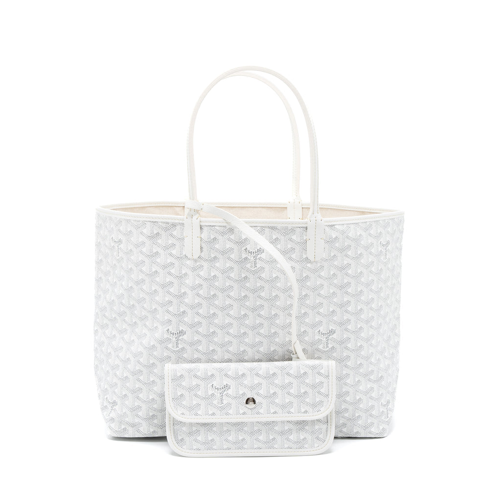 GOYARD SAINT LOUIS PM BAG CANVAS/CALFSKIN WHITE