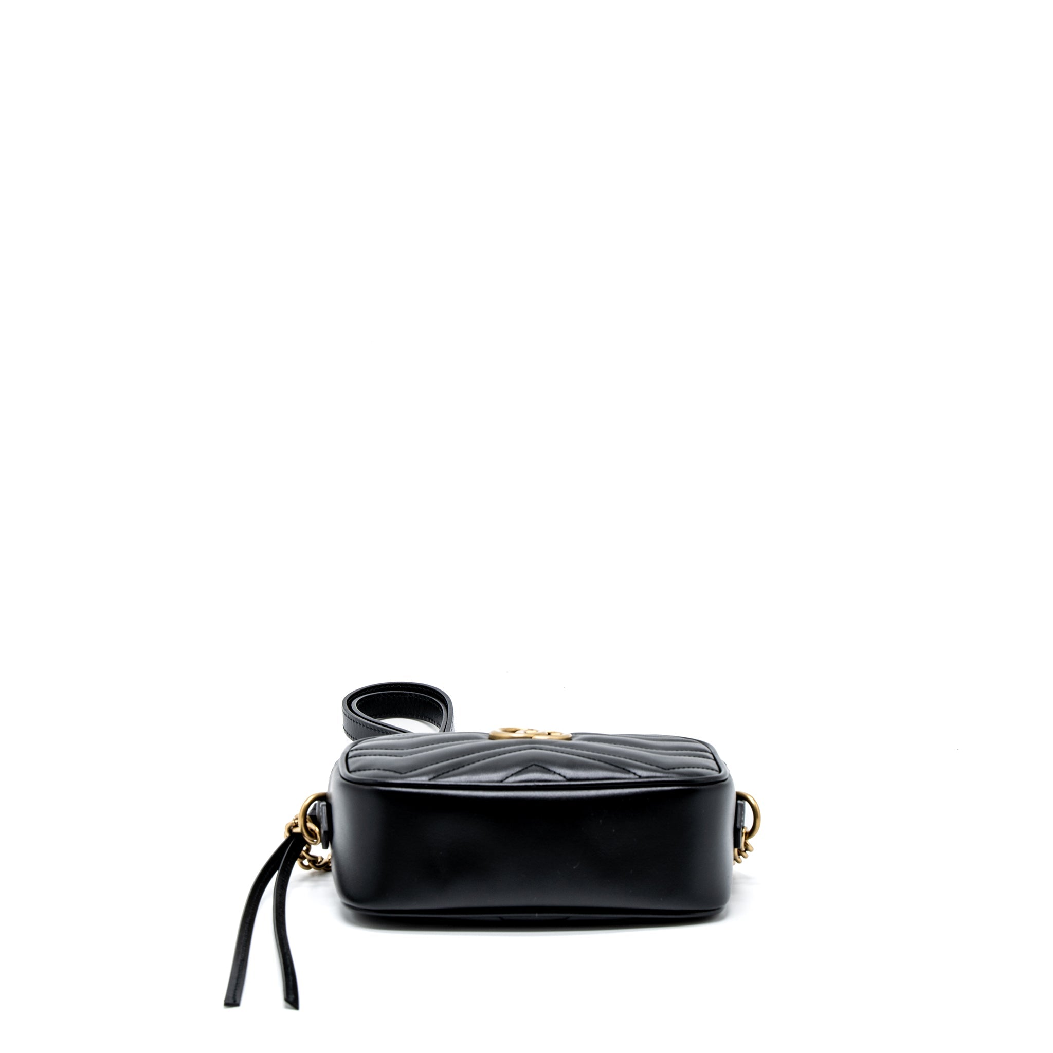 GUCCI GG MARMONT MATELASSE MINI BAG CALFSKIN BLACK GHW
