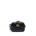 GUCCI GG MARMONT MATELASSE MINI BAG CALFSKIN BLACK GHW