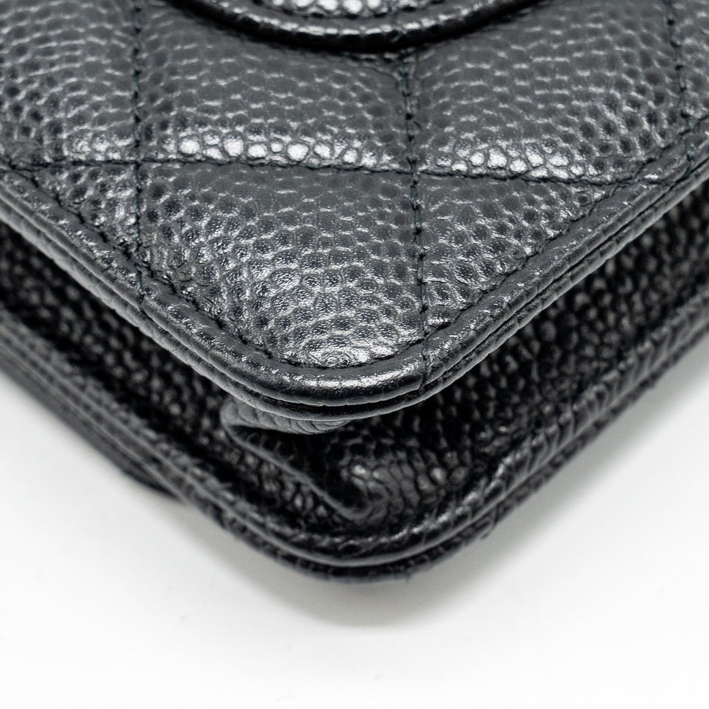 CHANEL CLASSIC WALLET ON CHAIN CAVIAR BLACK GHW