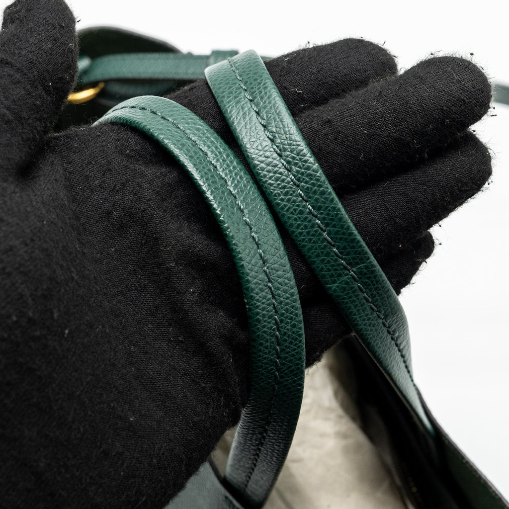 CELINE VERTICAL CABAS CALFSKIN GREEN / NAVY GHW