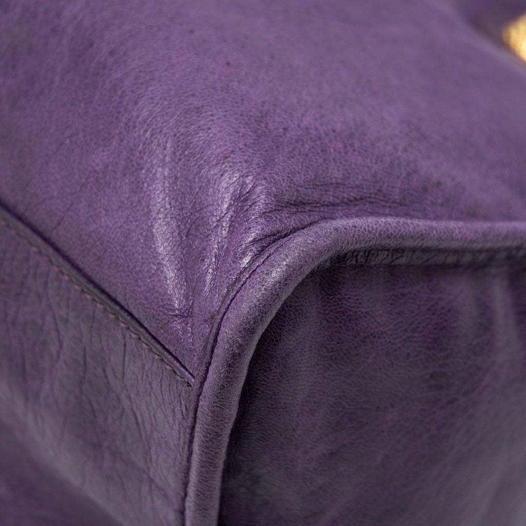 BALENCIAGA GIANT CITY BAG PURPLE GHW