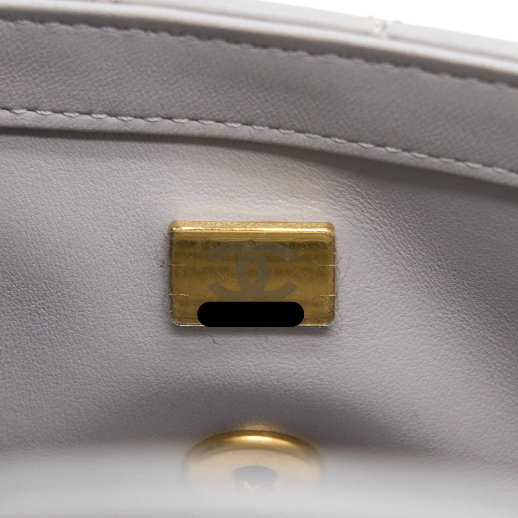 CHANEL PEARL CRUSH MINI RECTANGULAR FLAP BAG LAMBSKIN LIGHT GREY BRUSHED GHW (MICROCHIP)