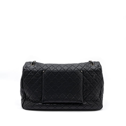 CHANEL XXL CLASSIC TRAVEL FLAP CALFSKIN BLACK RUTHENIUM HARDWARE