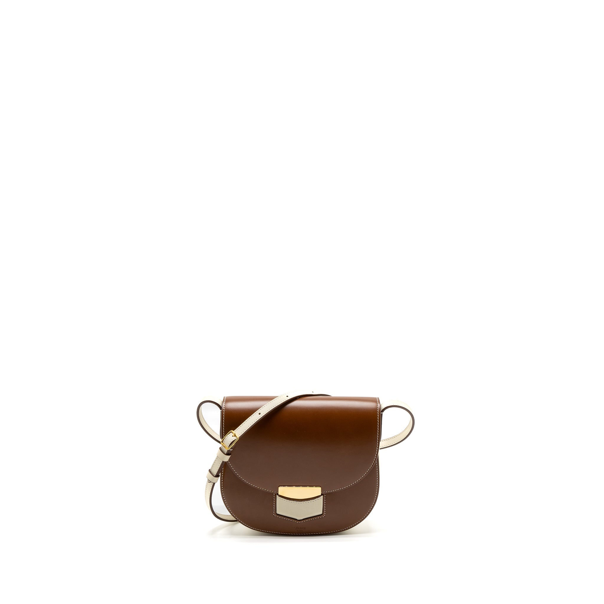 CELINE SMALL TROTTEUR BAG CALFSKIN BROWN/MULTICOLOUR GHW