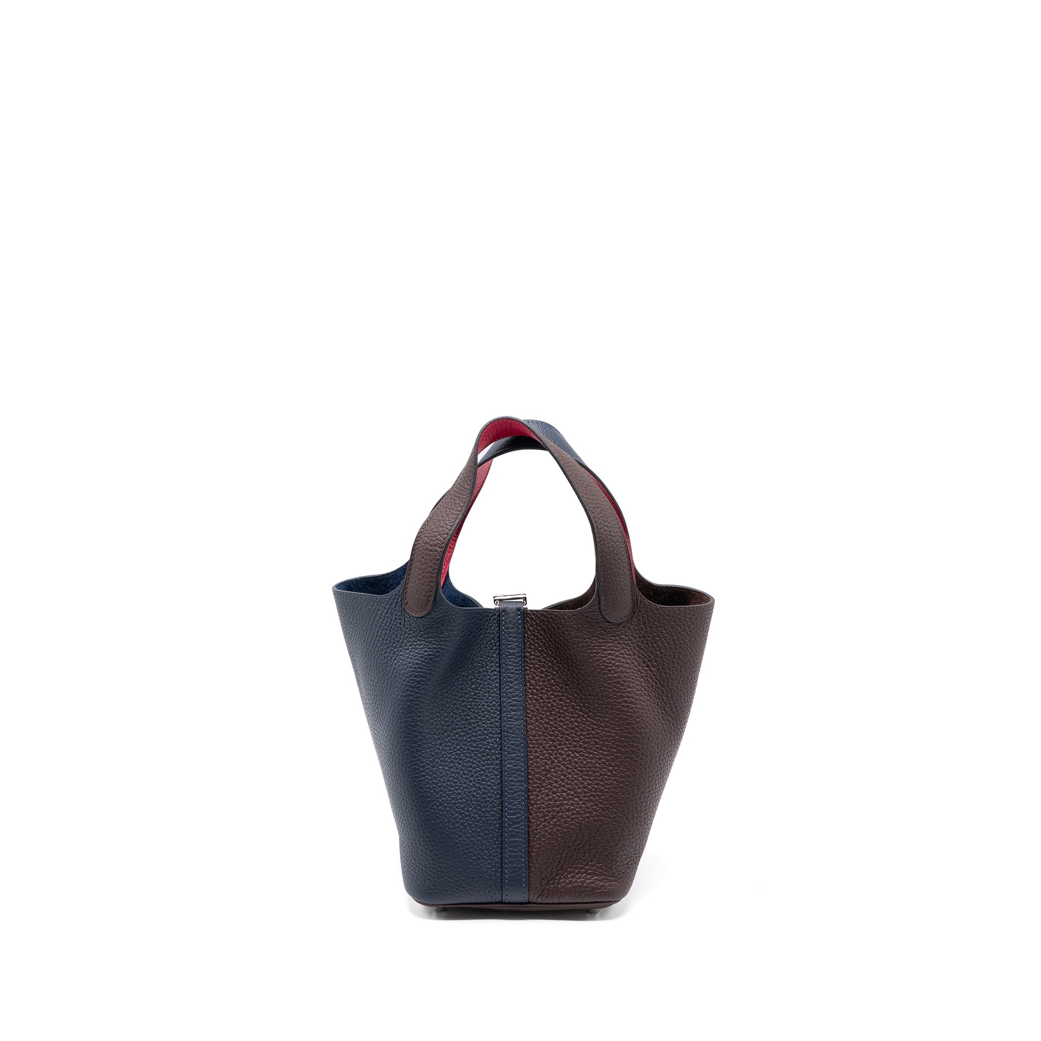 HERMES PICOTIN 18 LOCK BAG CLEMENCE BLUE NUIT/ROUGE SELLIER/FRAMBOISE SHW