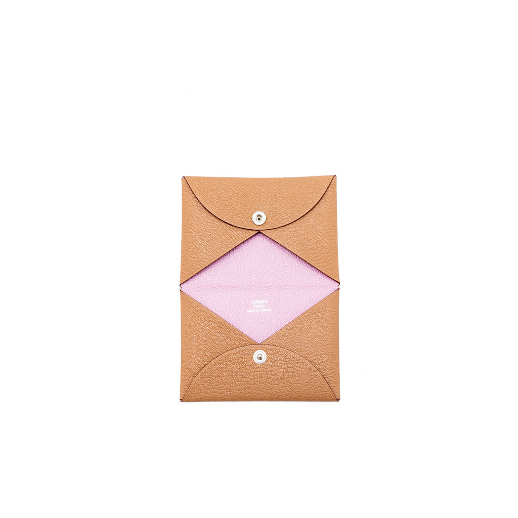 HERMES CALVI CARD HOLDER MYSORE QUEBRACHO/MAUVE SYLVESTRE SHW