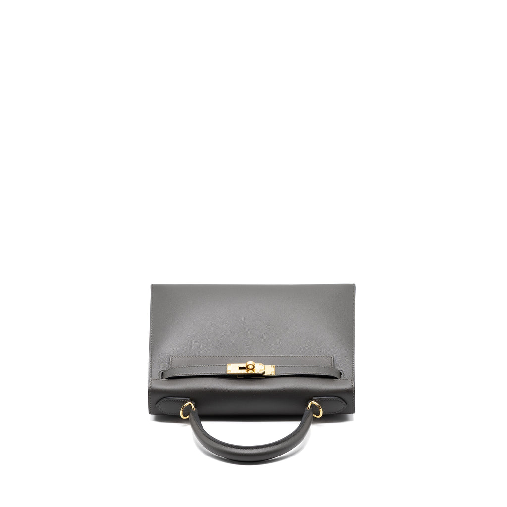 HERMES KELLY 28 MADAME LEATHER GRAPHITE GHW